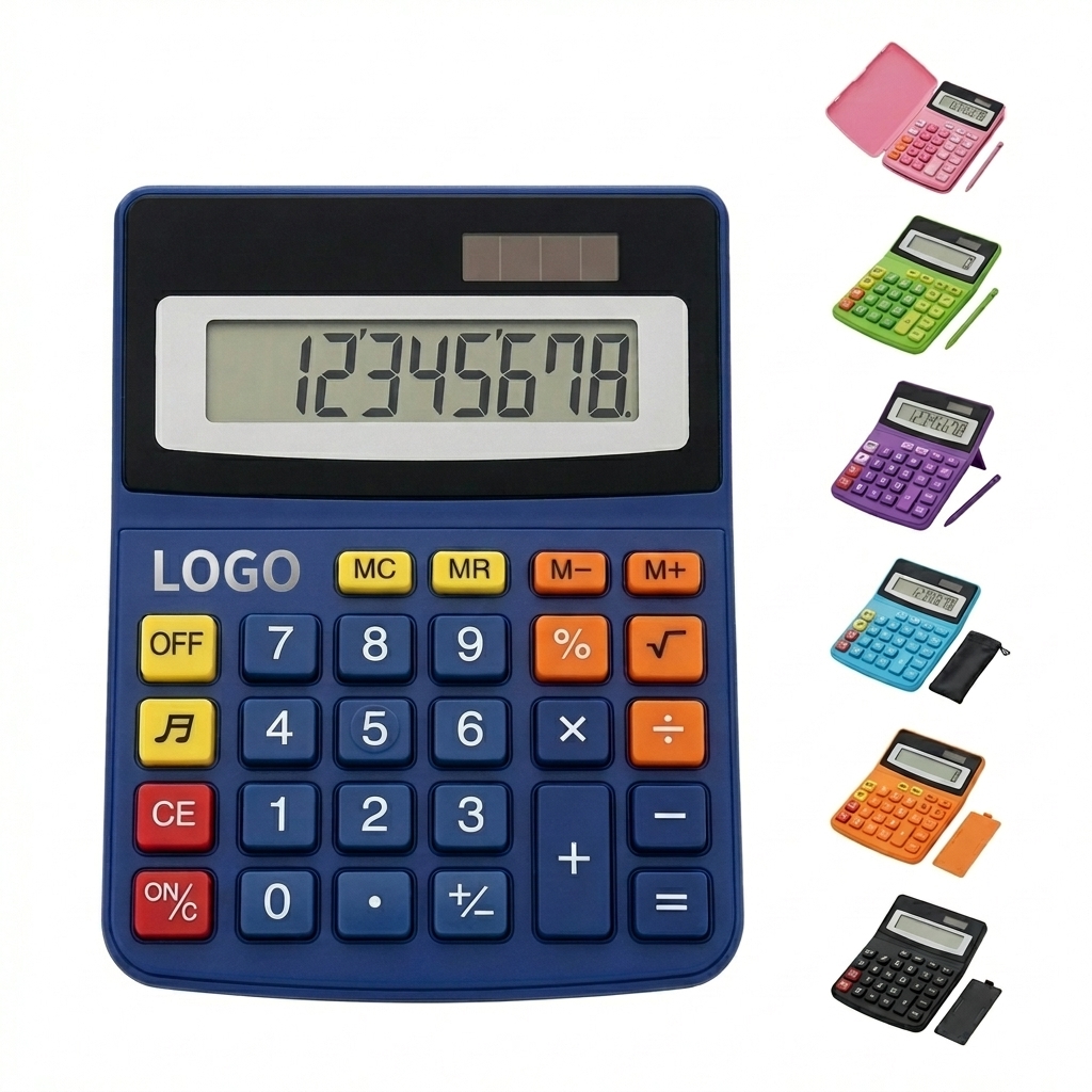Compact 8-Digit Display Calculator, Sound Function & Battery-Powered