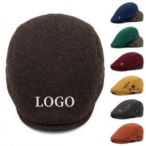 Contemporary Knit Newsboy Cap for Men - Breathable Vintage-Style Hat