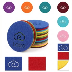 Customizable Round Felt Coaster with Logo Imprint for Branding