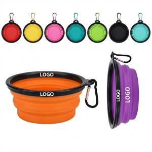 Eco-Friendly Collapsible Pet Food & Water Bowl with Clip, 12oz