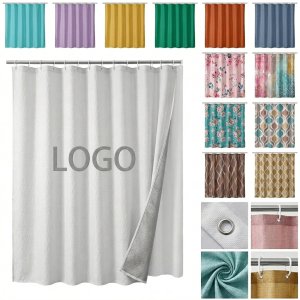 Classic White Waterproof Polyester Shower Curtain with Rust-Resistant Grommets